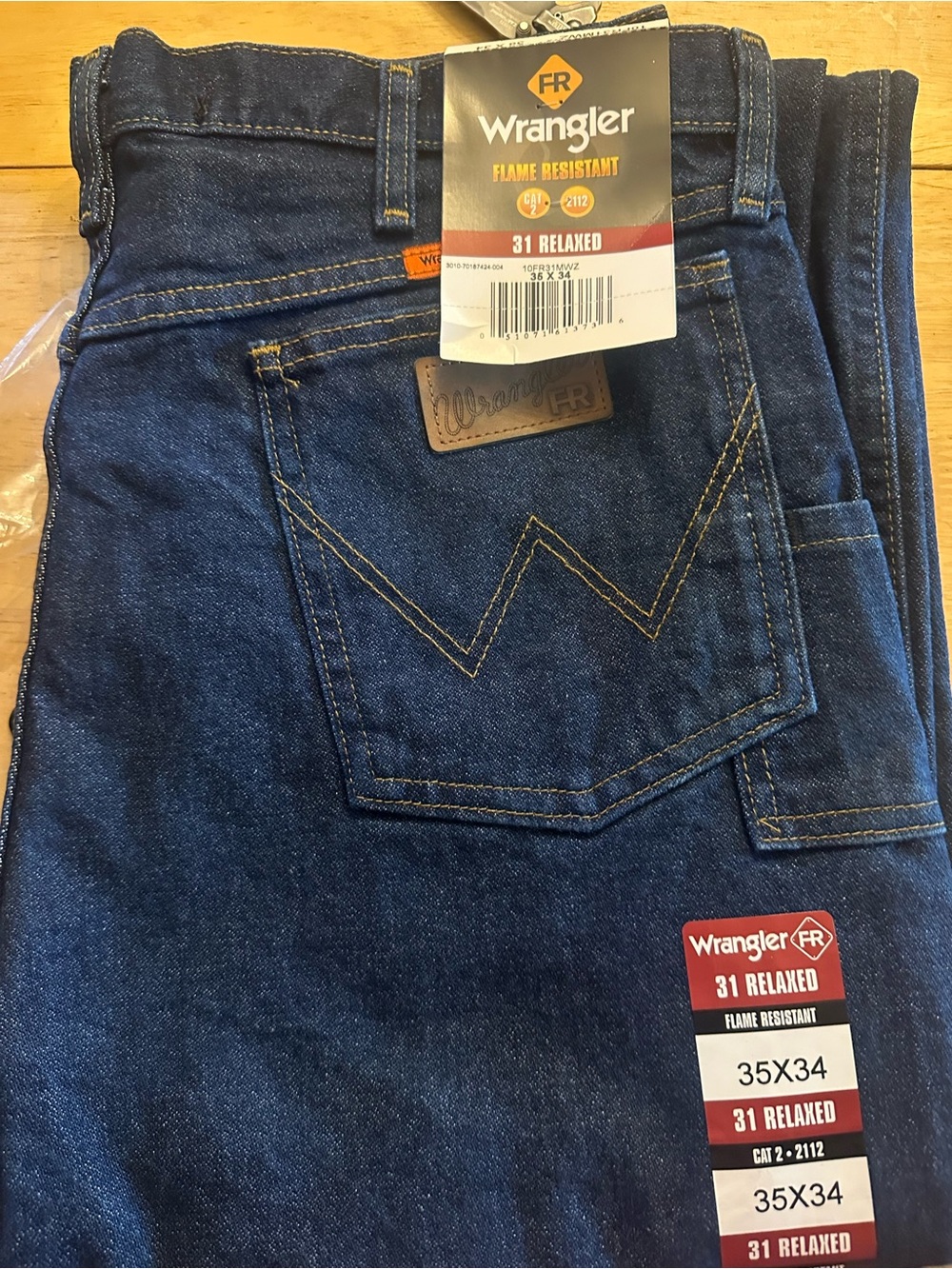 Wrangler Men's Relaxed Fit Jeans in Dark Blue Denim
